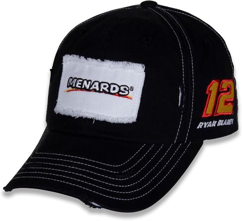 Ryan Blaney #12 NASCAR 2024 Menards Vintage Patch Stressed Brim Black Hat in Saudi Arabia