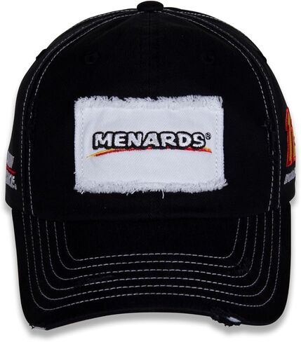 Ryan Blaney #12 NASCAR 2024 Menards Vintage Patch Stressed Brim Black Hat in Saudi Arabia