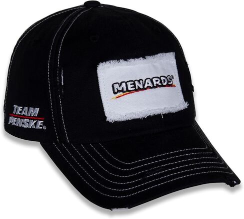 Ryan Blaney #12 NASCAR 2024 Menards Vintage Patch Stressed Brim Black Hat in Saudi Arabia