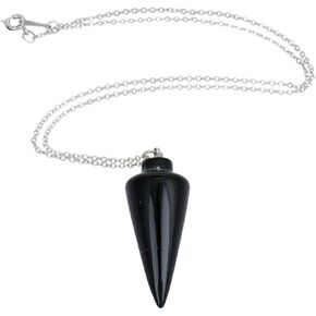 Rockcloud Black Agate Crystal Stone Pendulums Healing Reiki Balancing Dowsing Divination
