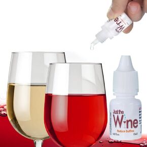 Just the Wine Sulfite Remover Drops (1-Bottles) Just 3 Drops in a Glass! Made in USA, White