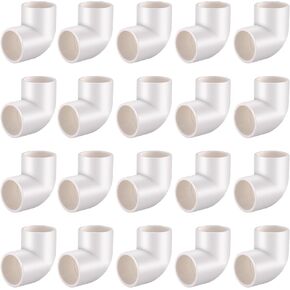 1-1/2" 90 Degree Elbow Pipe Fittings (Socket x Socket), 10 Pcs Heavy Duty 2 Way Right Angle PVC Pipe Fitting for DIY PVC Creations, Schedule 40 PVC Coupling Adapter.