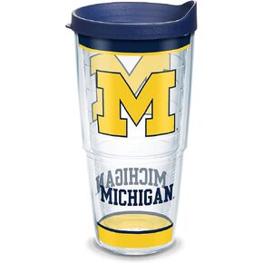Tervis Made in USA Double Walled University of Michigan UM Wolverines Insulated Tumbler Cup Keeps Drinks Cold & Hot, 24oz, Tradition