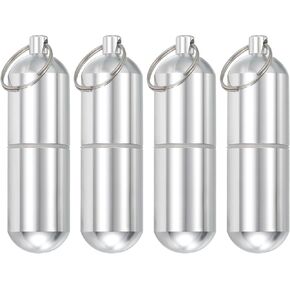 uxcell Toothpick Holder, 4Pcs - Aluminum Alloy Portable Toothpick Case, Waterproof Toothpick Holder Pocket with Keychain for Outdoor Picnic Camping (80mm) in Kuwait