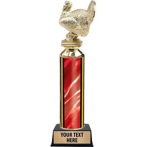 9.5" Red Thanksgiving Turkey Bird Trophies - Customized Thanksgiving Turkey Bird Trophy Awards Prime