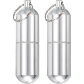 uxcell Toothpick Holder, 4Pcs - Aluminum Alloy Portable Toothpick Case, Waterproof Toothpick Holder Pocket with Keychain for Outdoor Picnic Camping (80mm)