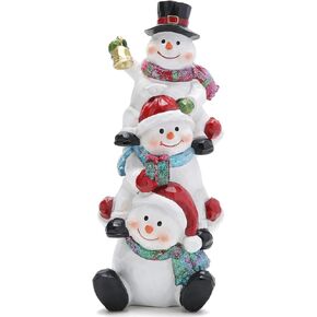 Hodao Christmas Snowman Decorations Gift Winter Cute Stack Snowman Figurines Decor Indoor Home Decorations