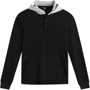 Volcom Boys Hoodie Tee - Stone Dyed Striped and Henley Hooded Long Sleeve Shirts - Comfortable Casual Hoodies for Boys (8-16)