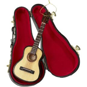 Kurt Adler J4544 5.52" Wood Pearlized Guitar Ornament