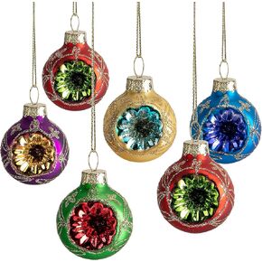 9 قطع زينة كرة عاكسة لعيد الميلاد، 1.6 بوصة زينة عاكسة زجاجية معلقة، كرة عاكسة زجاجية متعددة الألوان لتزيين شجرة عيد الميلاد العتيقة وديكور ترتيب الزهور in Kuwait