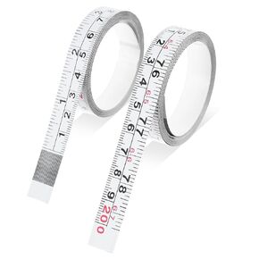 2 Pack 1/2-Inch Self Adhesive Measuring Tape, 78 Inches/200 cm Sticky Tape Ruler Measure, White Metric and Imperial Tape Measure Reading Ruler Tape for Workbench Drafting Table