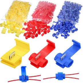 500 Pcs Quick Splice Wire Connectors Solderless Snap Electrical Connector Insulated Electric Wire Crimp Connectors Red 22-18 AWG Blue 16-14 AWG Yellow 12-10 AWG