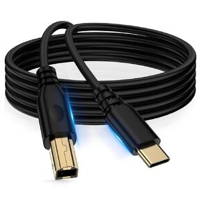 USB Printer Cable, 6FT USB 2.0 Type A Male to B Male Scanner Cord USB A to B Printer Cord High Speed for Computer, Laptop, Epson, Canon, HP, Brother, Dell, Samsung, Piano, DAC, Lexmark, Xerox,and More