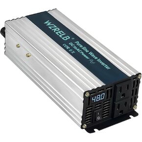 WZRELB Strong Driving Capacity 2500W 24VDC to 120VAC Pure Sine Wave Inverter Power Converter (RBP250024B1), Black