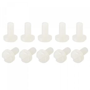 uxcell Nylon Machine Screws, M6x20mm Slotted Pan Head Fasteners Bolts for Electronics, Communications, Equipment, 25Pcs