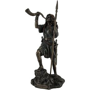 Veronese Design Boudica Warrior Queen of Iceni Holding Spear Blowing Celtic Horn Statue