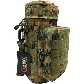Tactical Molle Water Bottle Holder Pouch Hydration Carrier Bag Tactical EDC Water Bottle Carrier with Detachable Shoulder Strap for Hiking Camping Outdoor Sport Travel