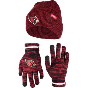 Ultra Game Adults Unisex NFL Official Super Soft Marl Knit Winter Beanie Knit Hat with Extra Warm Touch Screen Gloves