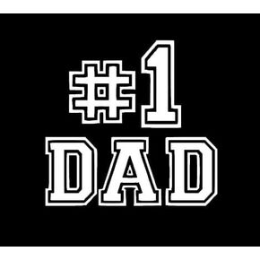 #1 Number One Dad Decal Vinyl Sticker Makarios LLC |Cars Trucks Vans Walls Laptop MKR| White |5.5 x 5.5 in|MKR082