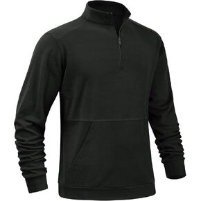 TAPULCO Mens Quarter Zip Pullover Fleece Lined Athletic Sweatshirts Casual Jackets with Kangaroo Pocket