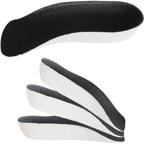 Obfuscate Insoles Height Increase Orthopedic High Pads 1 Inches Arch Support Insoles Orthopedic Insoles Height Increase Insoles for Women and Men(Black 4PCS 1in/3cm)
