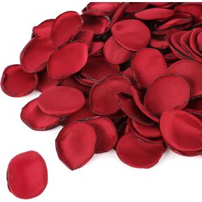 Mozeat Lens 400 Pcs Red Flower Silk Petals Silk Rose Petals for Wedding Flower Basket Romantic Night Scatter Flower Petals Decoration for Home Table Aisle Runner Party Valentine's Day Bridal Shower