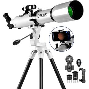ESSLNB Telescope for Adults, 80mm Aperture 700mm Astronomy Telescopes for Beginners, High Transmission Travel Professional Refractor Telescope with Phone Adapter Wireless Remote Stargazing Phone Mount