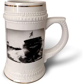 3dRose Launching of the Edmund Fitzgerald - Stein Mug, 18oz , 22oz, White