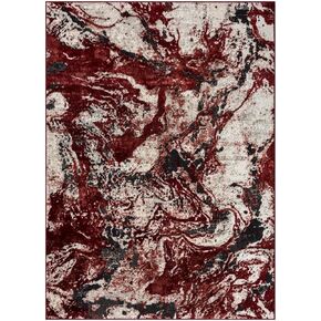 LUXE WEAVERS Abstract Marble Swirl Red 8x10 Area Rug