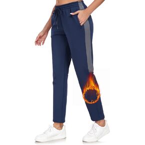 HISKYWIN Women’s Fleece Lined Sweatpants Casual Winter Warm Wide Straight Leg Pants Thermal Hiking Cold Weather Jogger