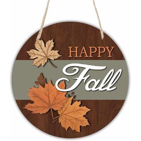 Autumn Welcome Wooden Decoration-Hello Fall with Watercolor Pumpkin Hanging Decor with A Rope-Indoor Welcome Hanging Sign Plaque-Fall Thanksgiving Round Wall Hanger for Home-A17
