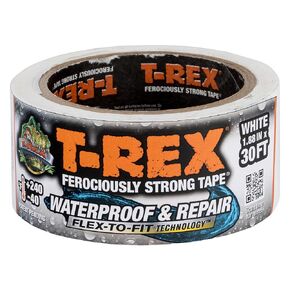 T-Rex Flexible Waterproof Tape - Heavy Duty Adhesive Waterproofing Tape for Repair, Leaks, Roof Patches - Extreme Weather & UV Resistance - White, 1.88" x 30 ft. (Pack of 1)
