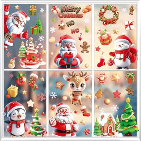 Christmas Window Clings Xmas Window Decals Stickers for Christmas Window Decorations
