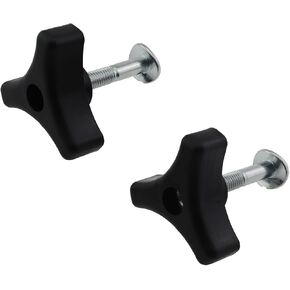 2PCS Triangle Handle Tightening Screw Kit Lawn Mower Handle Knob Replacement Black Durable Plastic Triangle Handle Knob Nut and Bolt Suitable for Lawn and Mowers