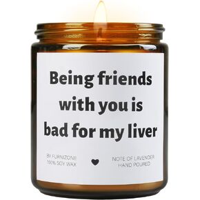 Best Friends Birthday Gifts for Women, Gifts for Women Men Best Friends Sister Brother, Funny Gifts for Women Birthday Gifts for Her, Gag Gifts for Her, Soy Wax Lavender Scented Candles Gifts