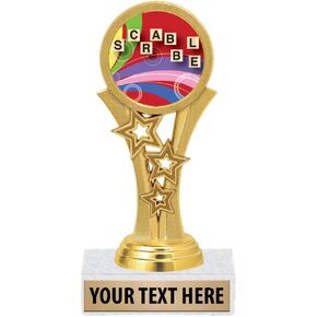 Crown Awards Scrabble Trophies, 5 1/2" Starbeam Scrabble Trophy, Engraving Included Prime