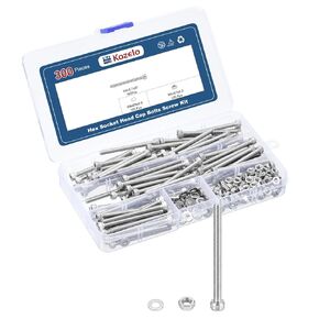 300pcs M4 Socket Head Cap Screws Bolts Nuts Assortment Kit - [M4x50mm] 304 Stainless Steel Allen Socket Drive for 3D Printer