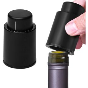 Vacuum Wine Stoppers - Leak-Proof Vacuum Pump Wine Preserver - Vacuum Wine Stopper - Resealable Wine Vacuum Stopper - Bottle Stoppers Vacuum for Freshness - Metal Vacuum Wine Cork - 4 Pack [Combo]