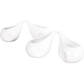 Gravy Boat Small Creamer Pitcher Set, Coffee Milk Gravy Boat, Fine Porcelain With Lip Spout, For Gravy, Warming Sauces, Salad Dressings, Milk, More, Microwave & Freezer Safe (Set of 4)