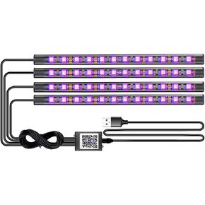 مصابيح LED للسيارة الداخلية من YiLaie، مصابيح LED داخلية للسيارة الذكية مع التحكم في التطبيق، مصابيح LED RGB للجزء الداخلي للسيارة مع وضع الموسيقى، ملحقات السيارة الداخلية الرائعة، تيار مستمر 12 فولت