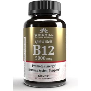 Windmill Quick Melt Vitamin B-12 5000 MCG Dietary Supplement, 60 Count (1)