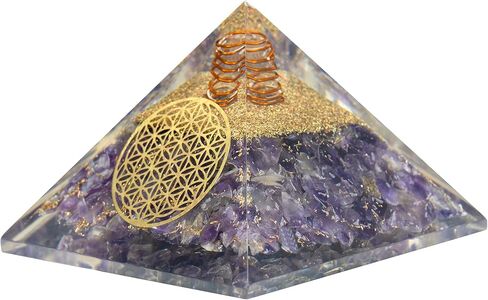 Orgone Pyramid Amethyst Crystal for Love Protection - Copper Coil for Reiki Crown Chakra Balance - Positive Energy Generator Amethyst Orgonite Pendant - Orgonite Meditation Pyramid Crystal Healing in Saudi Arabia