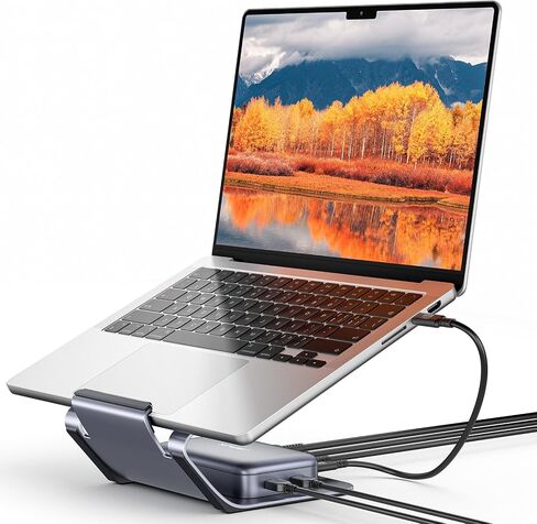 جي سوكس قاعدة شحن مزدوجة 10 في 1 بمنفذ USB-C ومنفذ HDMI 4K ومنفذ PD 100 واط وUSB 3.0 وايثرنت 1000 ميجابت لكل ثانية وبطاقة SD/TF وصوت لماك بوك/ديل/اتش بي/ستيم ديك/سويتش/لينوفو in Kuwait