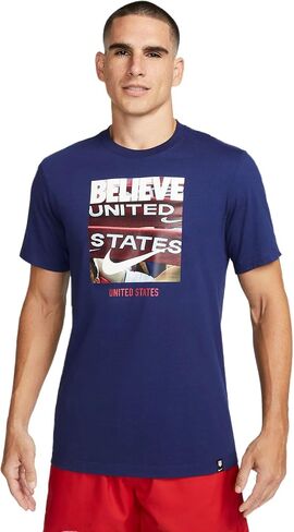 تي شيرت NIKE USA Pride Believe للرجال بألوان الفريق الوطني مقاس X-Large باللون الأزرق الداكن in Saudi Arabia