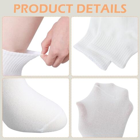 Lusofie White Ankle Socks for Women Cotton Mini Crew Socks Casual Ankle Socks Solid Color Athletic Running Socks for Bootie Gym Workout in Saudi Arabia