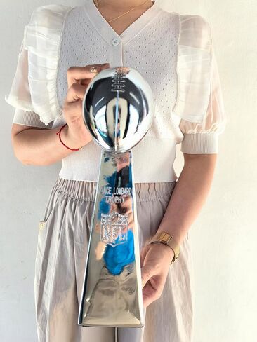 Silver Football Championship Replica Trophy, Resin Chrome Winner Cup Award Souvenir for League Team Sports Fan in Saudi Arabia