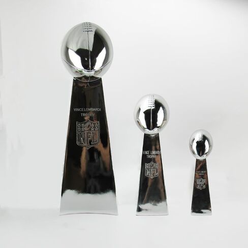 Silver Football Championship Replica Trophy, Resin Chrome Winner Cup Award Souvenir for League Team Sports Fan in Saudi Arabia