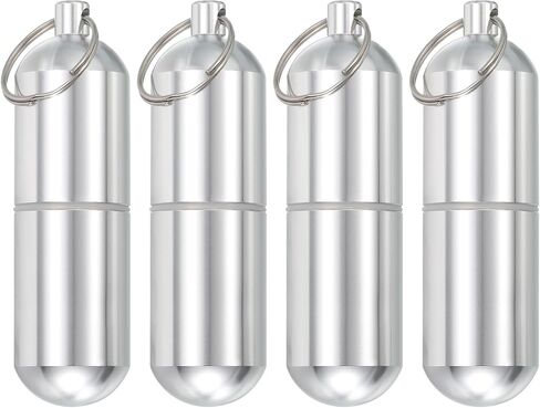 uxcell Toothpick Holder, 4Pcs - Aluminum Alloy Portable Toothpick Case, Waterproof Toothpick Holder Pocket with Keychain for Outdoor Picnic Camping (80mm) in Saudi Arabia