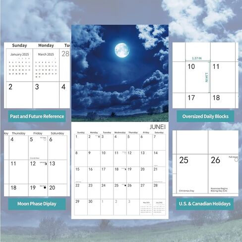 2025 Wall Calendar Milky Way, 18 Months Wallcalendar 2025, Jul.2024 - Dec.2025, 12" x 24" Opened, Thick Glossy Paper, Milky Way Calendars 2024-2025, Home and Office Organizer in Saudi Arabia