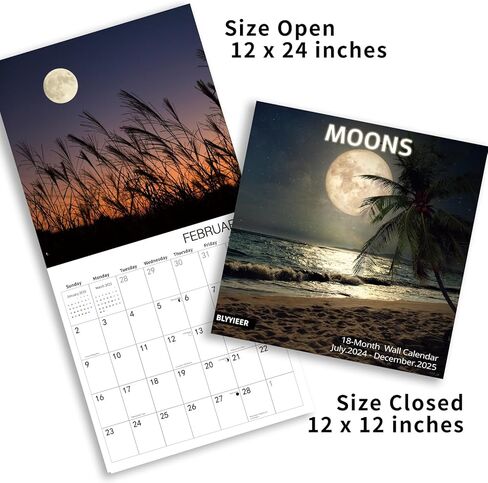 2025 Wall Calendar Milky Way, 18 Months Wallcalendar 2025, Jul.2024 - Dec.2025, 12" x 24" Opened, Thick Glossy Paper, Milky Way Calendars 2024-2025, Home and Office Organizer in Saudi Arabia